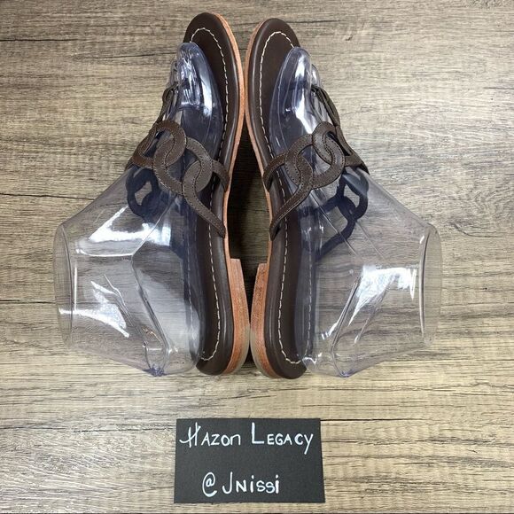 Boden~Women’s~Brown Leather Flat Thong Sandal~Size 38EUR/7.5 US - Picture 6 of 9